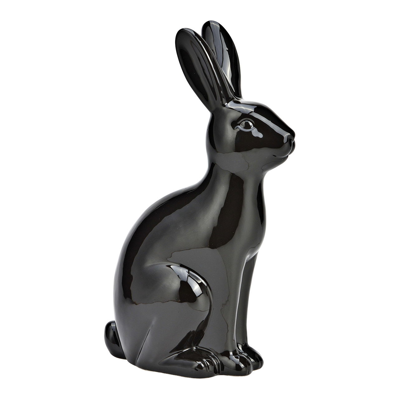 Hase aus Keramik schwarz (B/H/T) 17x30x9cm Hase aus Keramik schwarz (B/H/T) 17x30x9cm