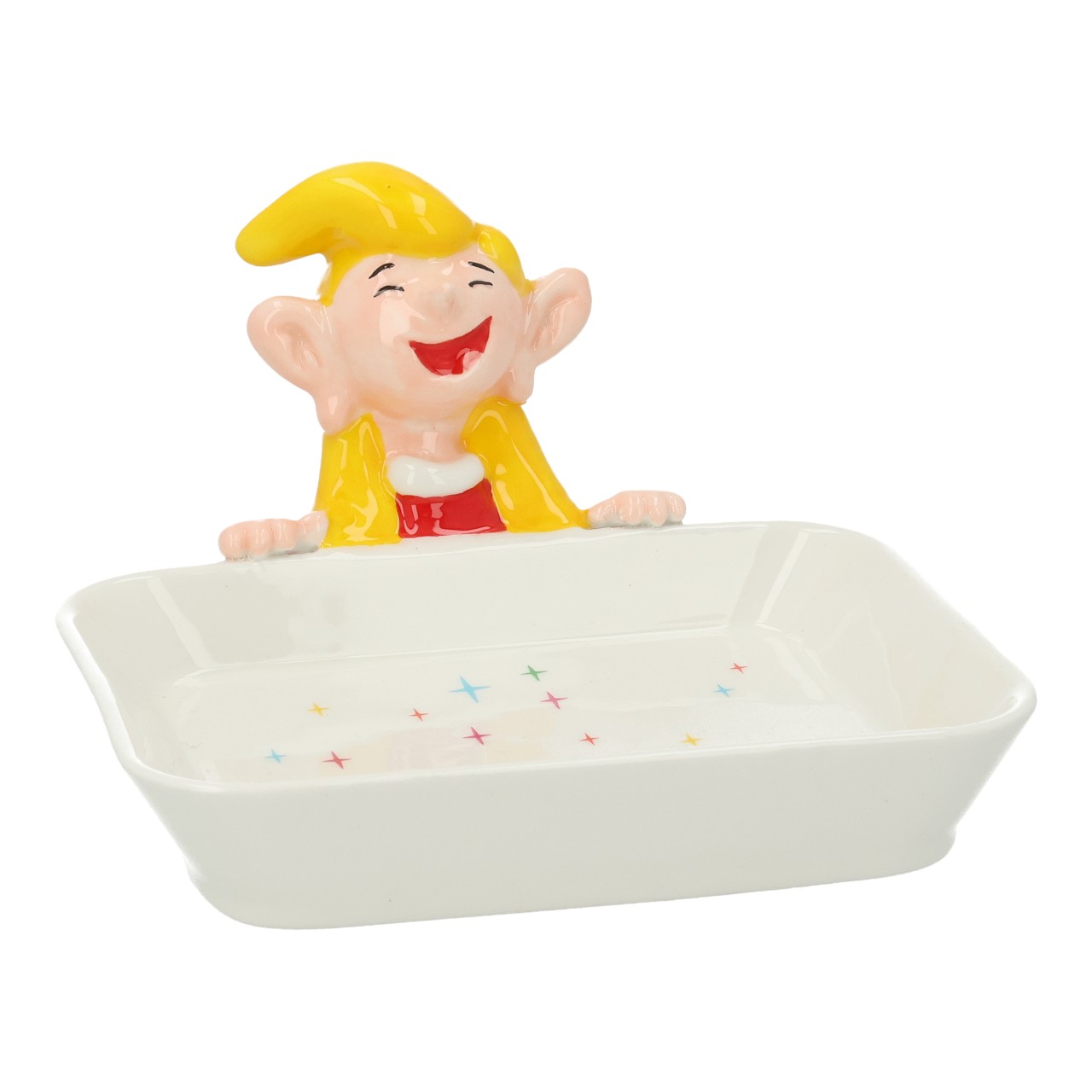 Weihnachtsmann & Co. KG Schale mit Trixi aus Keramik, Beige/Rot (B/H/T) 17x10x14cm Figur, Salzstreuer, Keramik, weiße Schale, gelbes Haar, figur, miniatur, keramik, boot, bodendekoration