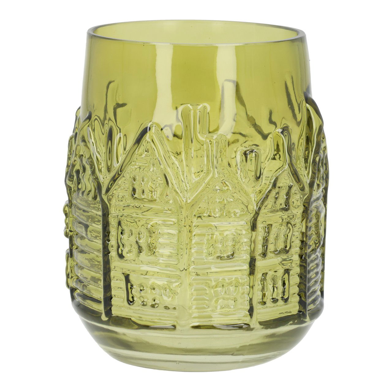 Vaso in vetro verde (L/H/D) 15x18x15cm Glas, Einmachglas, Töpferei, Tasse, Vase