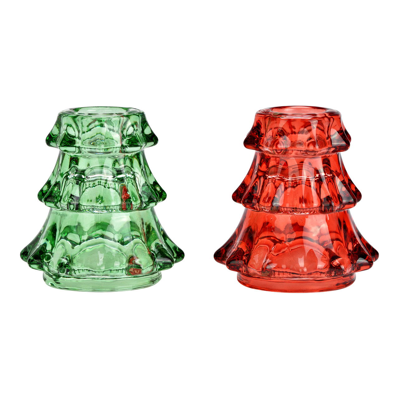 Portacandele in vetro Tannnenbaum, 2 pieghe, rosso/verde (L/H/D) 7x7x7cm Portacandele in vetro Tannnenbaum, 2 pieghe, rosso/verde (L/H/D) 7x7x7cm