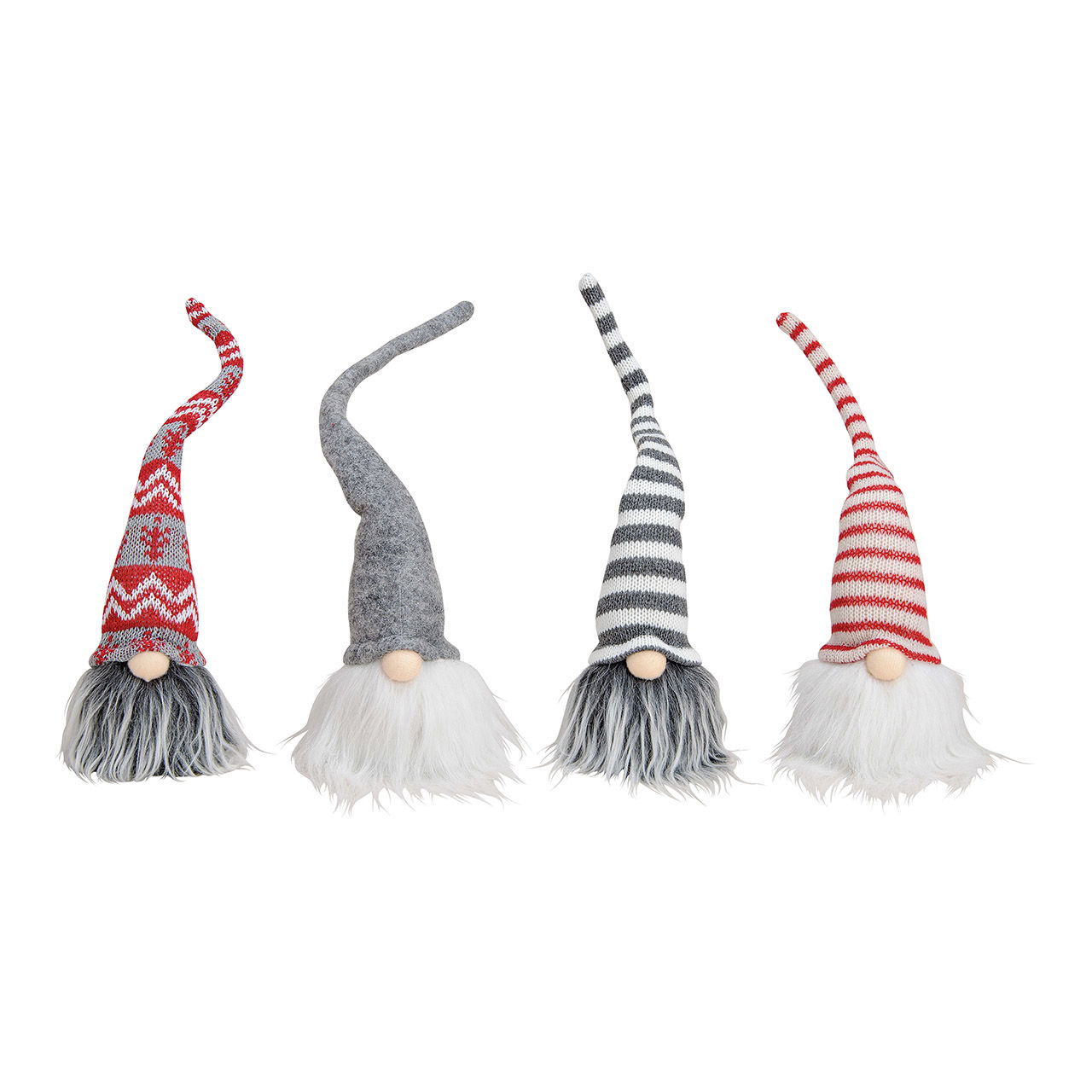 Gnomo de textil gris, rojo, blanco 4 pliegues, (A/A/P) 6x36x6cm Gnomo de textil gris, rojo, blanco 4 pliegues, (A/A/P) 6x36x6cm