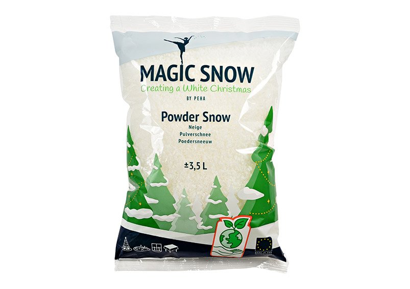 BIO nieve artificial +/- 3,5L Biodegradable a partir de sémola de trigo extrudado blanco