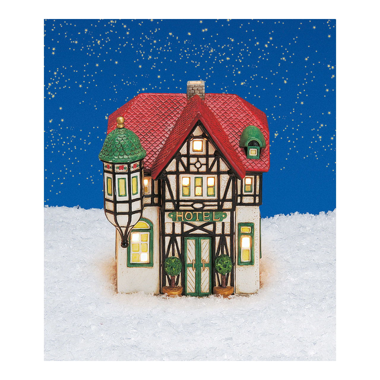 Casita de luz Wurm "Hotel" de porcelana, colorida (A/A/P) 15x19x12cm Casita de luz Wurm "Hotel" de porcelana, colorida (A/A/P) 15x19x12cm