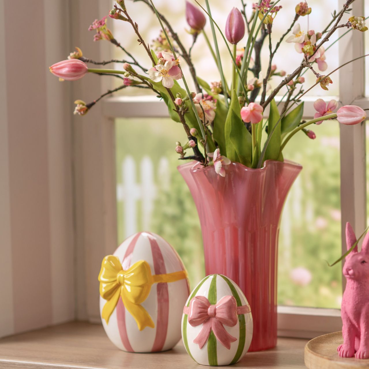 Vase aus Glas, Pink (B/H/T) 16x25x16cm Kanne, Krug, Töpferei, Vase