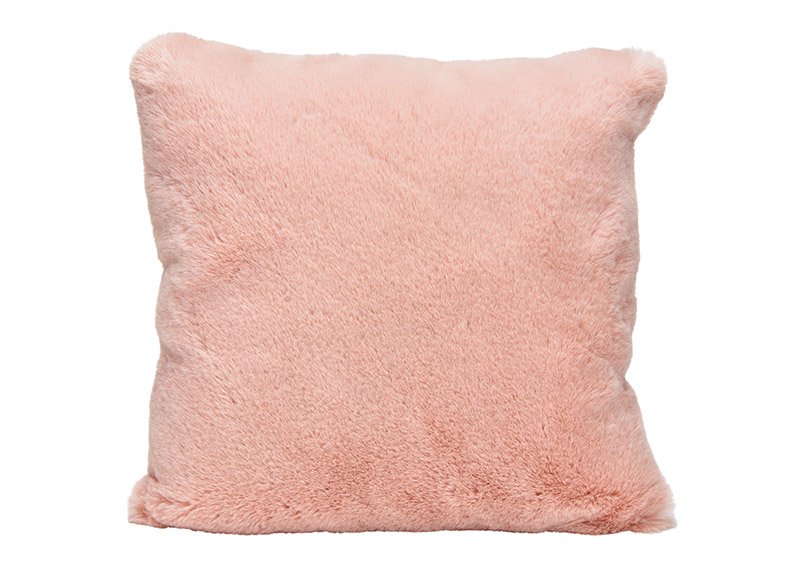 Cojín de piel de conejo, piel sintética de poliéster rosa/rosa (c/h) 40x40cm