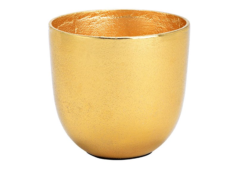 Metal plant pot gold (W/H/D) 14x13x14cm