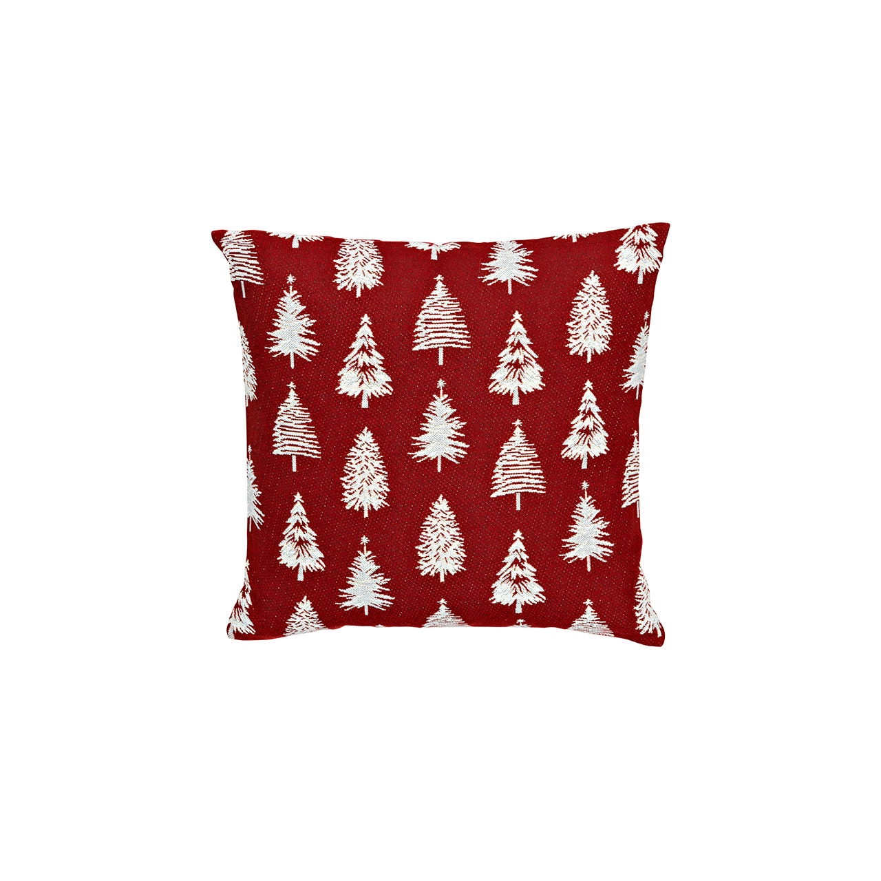 Housse de coussin décor sapin en textile, Bordeaux (L/H) 45x45cm avec fermeture éclair