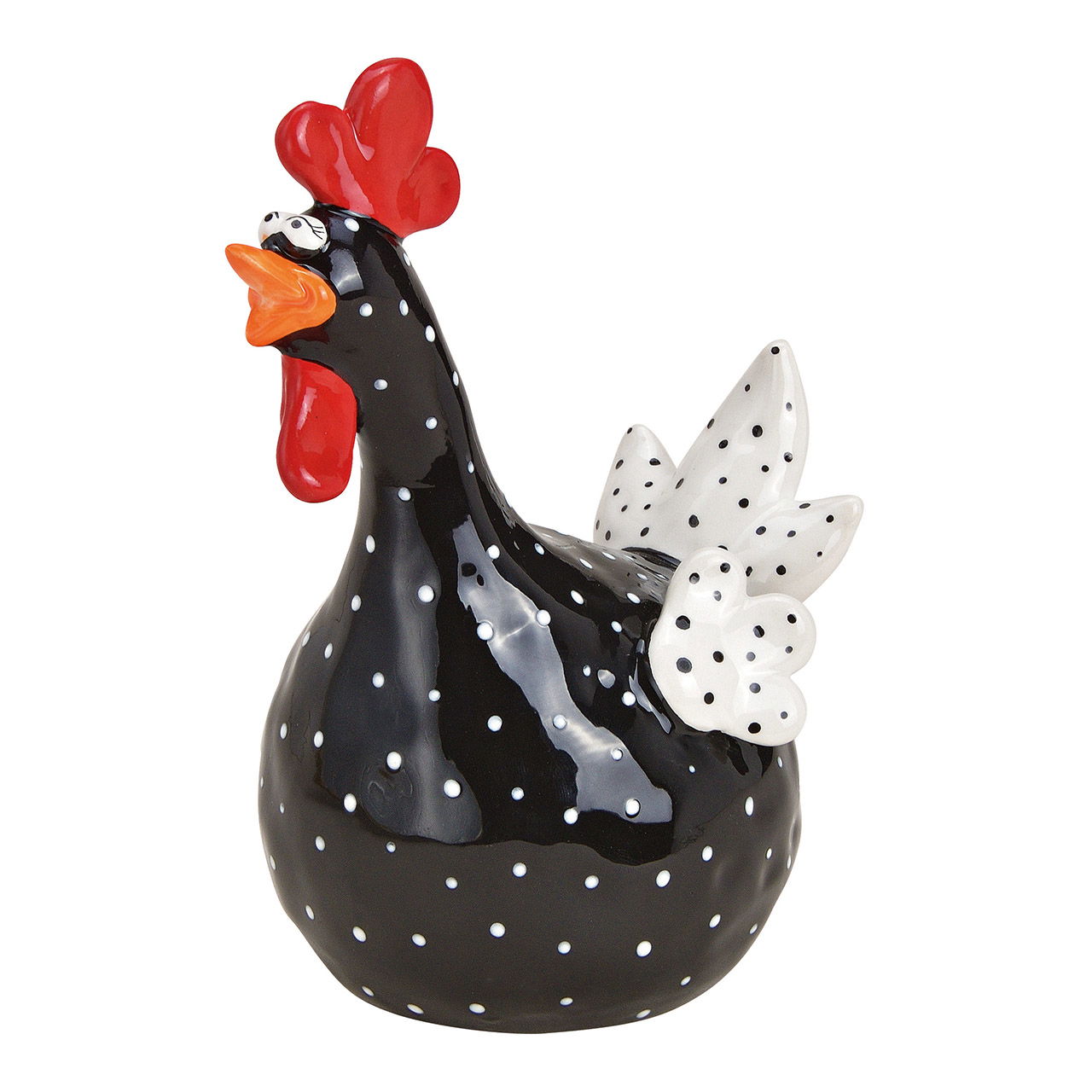 Cock ceramic black,13x19x11cm