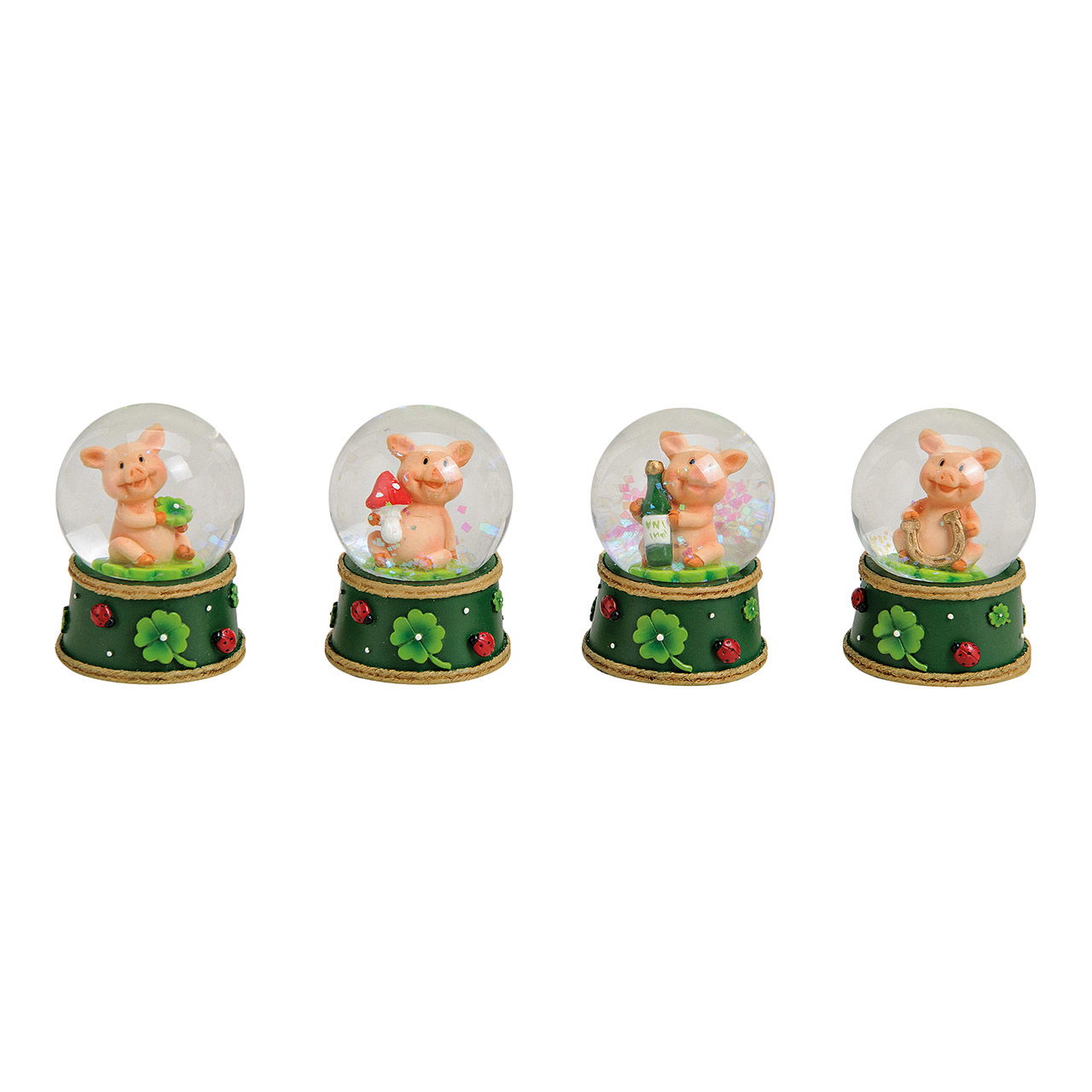 Schneekugel Glücksschwein aus Glas/Poly (B/H/T) 4x6x4 cm Schneekugel Glücksschwein aus Glas/Poly (B/H/T) 4x6x4 cm