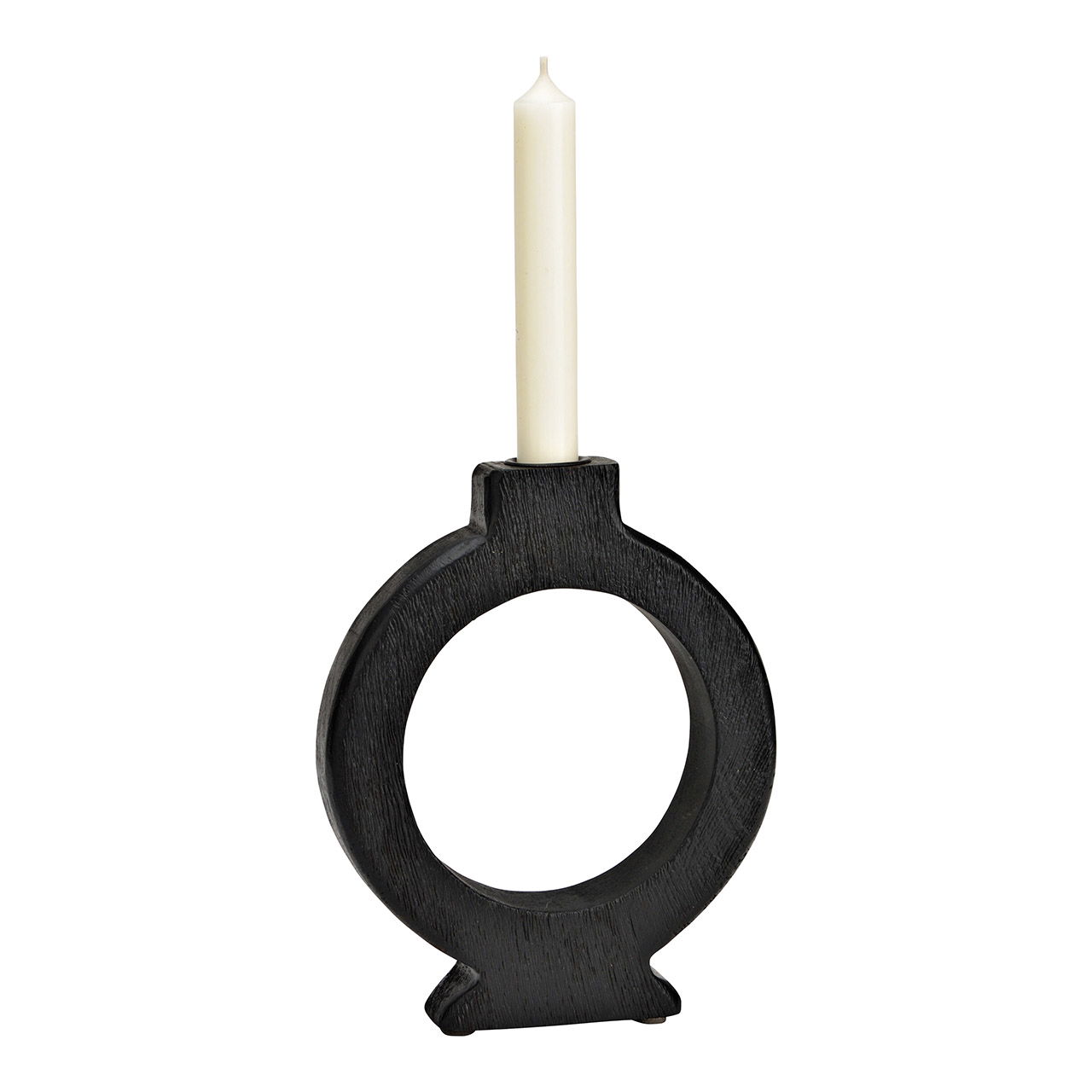 Mango wood candle holder black (W/H/D) 16x21x4cm