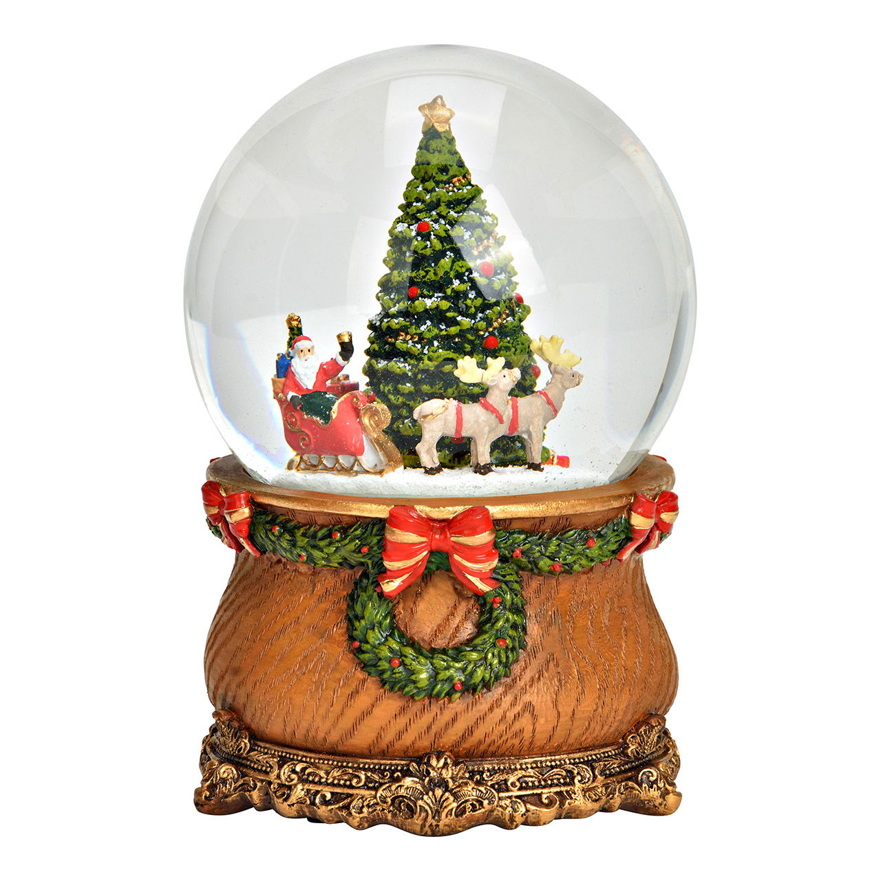 Muzikale klok/sneeuwbol Kerstboom met sneeuwwerveling, licht, muziek gemaakt van poly/glas, groen (B/H/D) 13x17x13cm Werking op batterijen 3xAAA niet inbegrepen Muzikale klok/sneeuwbol Kerstboom met sneeuwwerveling, licht, muziek gemaakt van poly/glas, groen (B/H/D) 13x17x13cm Werking op batterijen 3xAAA niet inbegrepen