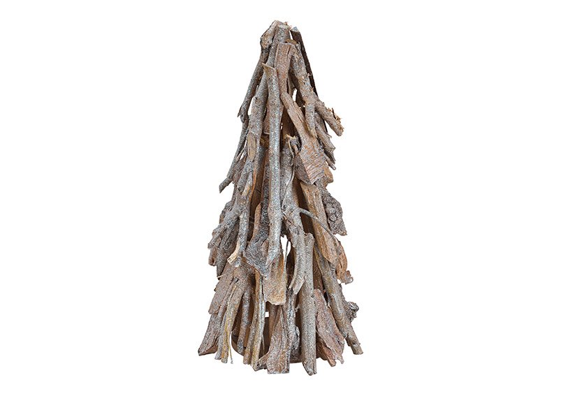Dennenboom van hout Zilver (w/h/d) 21x38x21cm