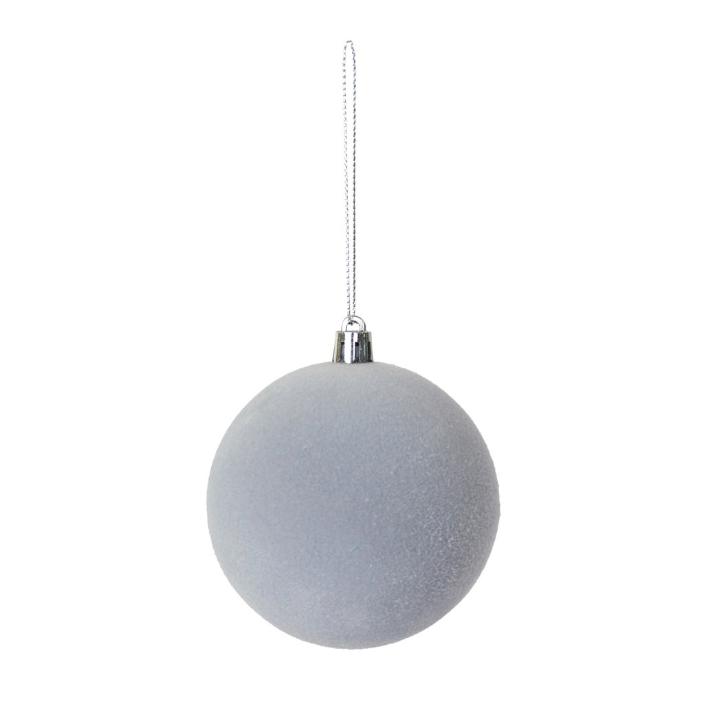 Deko-Samtkugeln, Kunststoff, 8 cm, 3 Stck./ Pckg, grau Zubehor, Anhänger