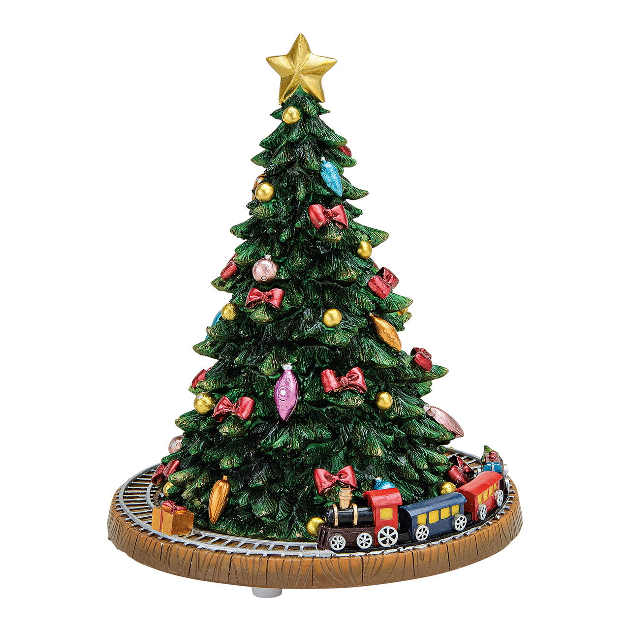 Klokkenboom met bewegende trein, gemaakt van poly (B/H/D) 15x18x15 cm Klokkenboom met bewegende trein, gemaakt van poly (B/H/D) 15x18x15 cm