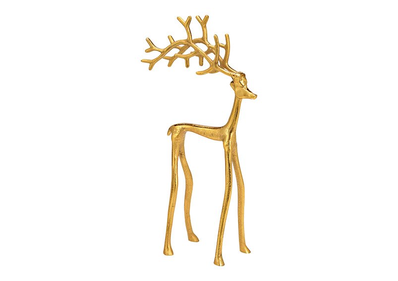 Cervo in metallo oro (L/H/D) 20x38x10cm