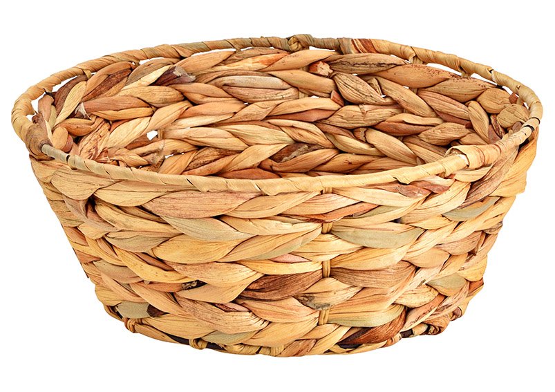 Basket, made of water hyacinth, metal, natural (W / H / D) 25x10x25cm