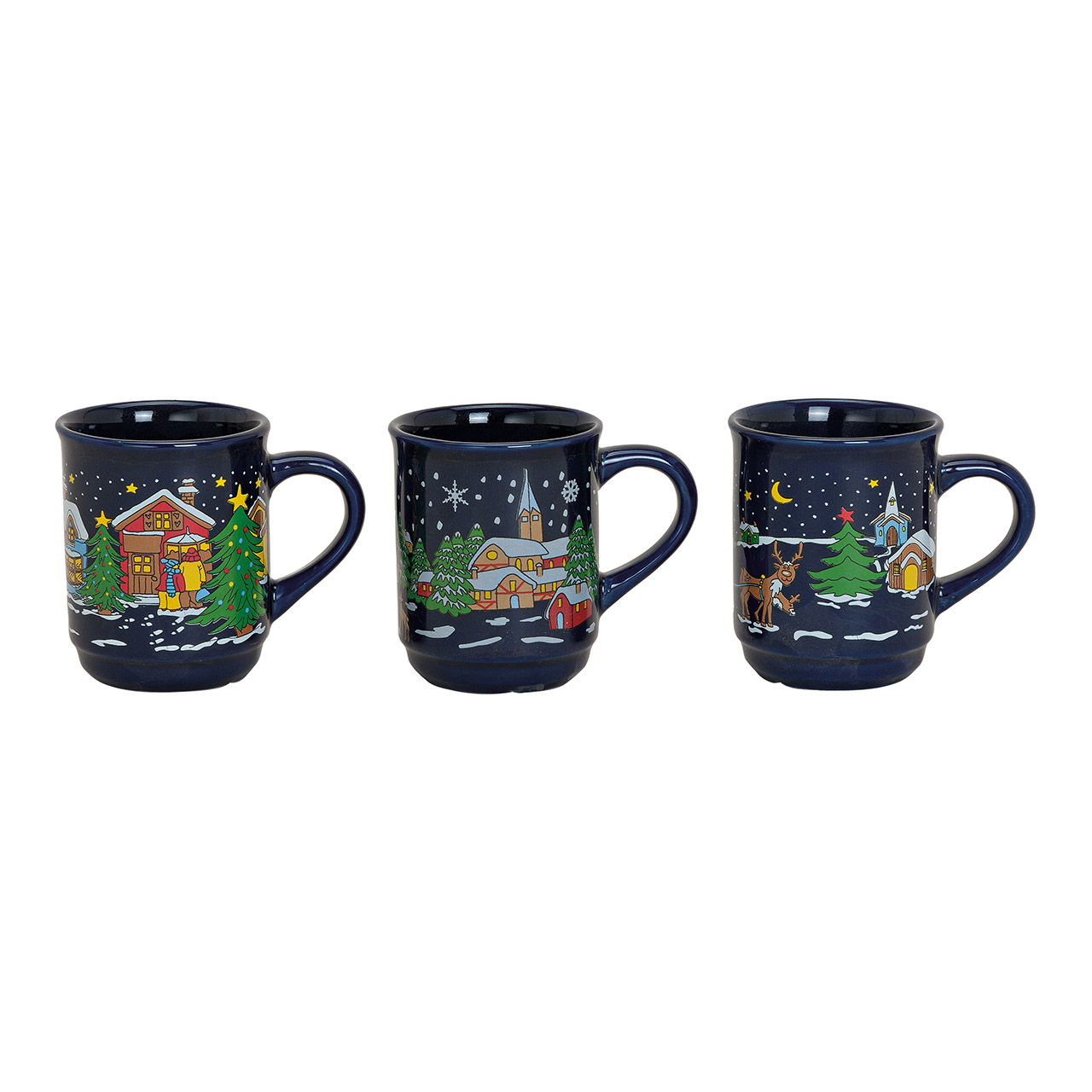 Mok glühwein, keramiek, 3 assorti (B/H/D) 11x9x7,5 cm, 200ml