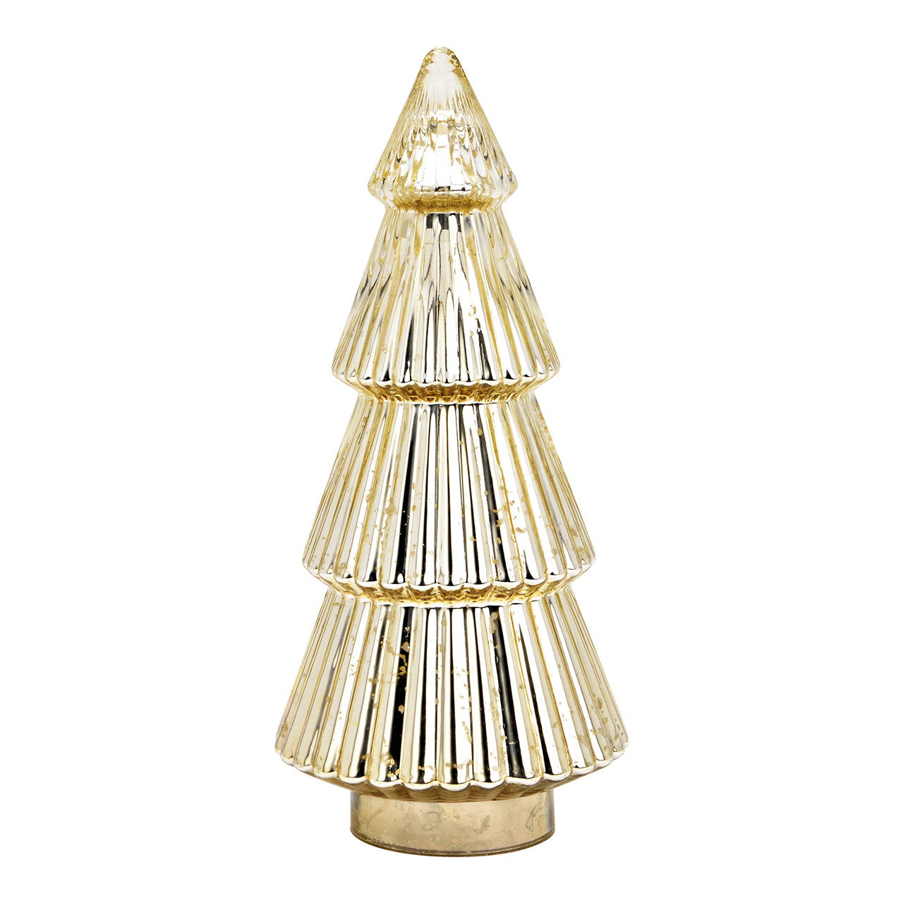 Sapin de Noël en verre champagne (L/H/P) 17x38x17cm