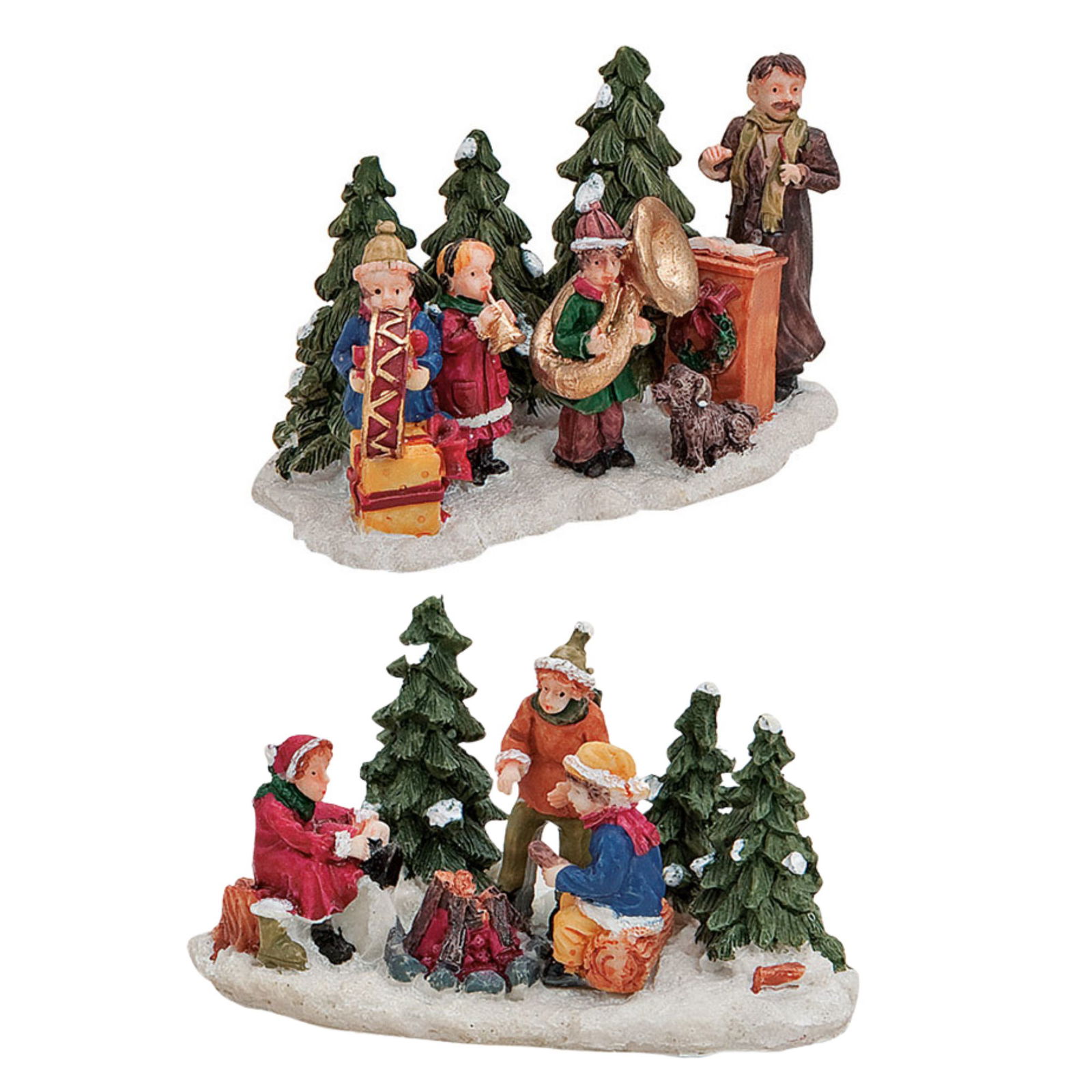 Weihnachts-Figuren-Gruppe aus Poly, B10 x T6 cm 2-fach sortiert. Figur, Person, Weihnachten, Weihnachtsdekorationen, Festival