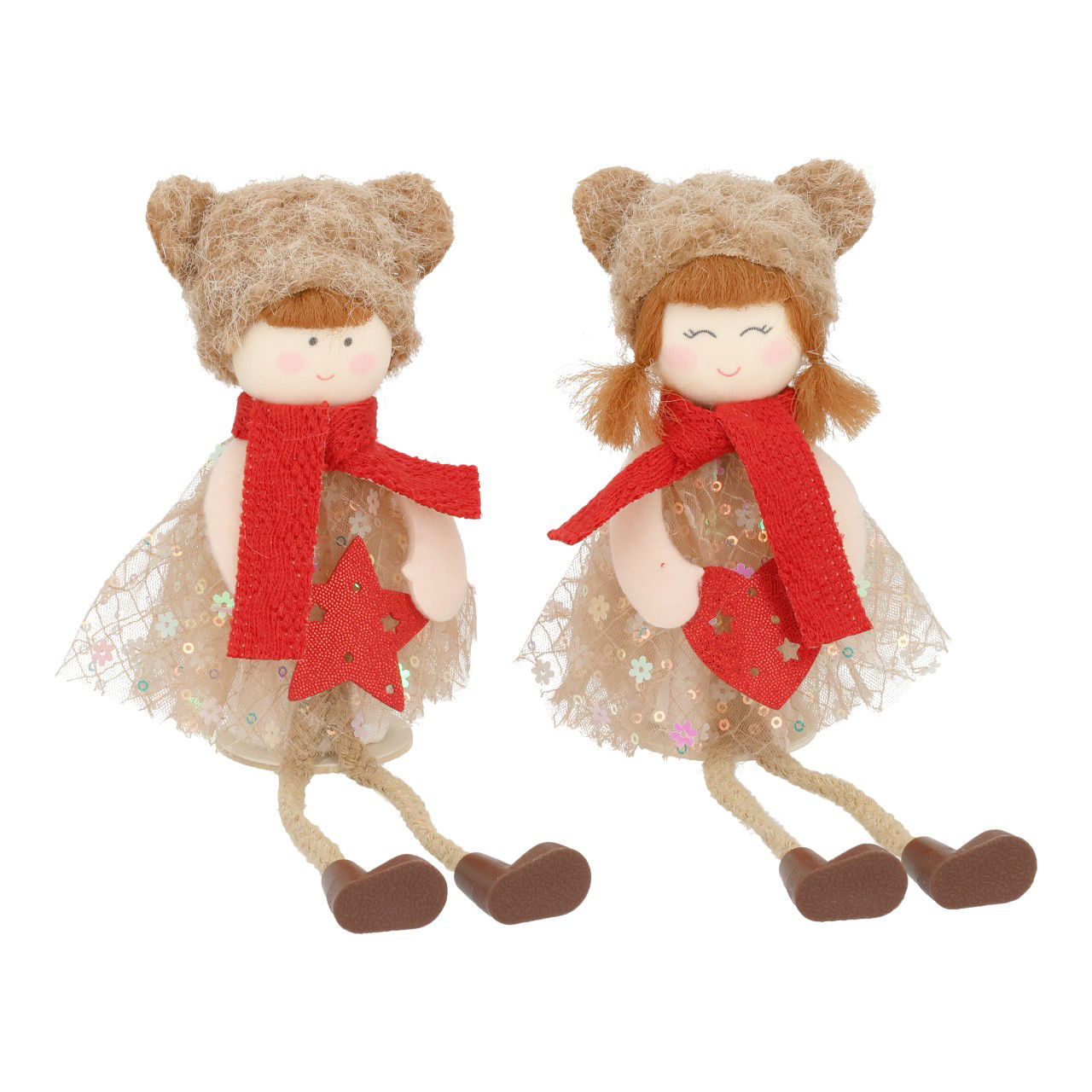 Kind Kantenhocker aus Textil Braun 2-fach sortiert (B/H/T) 10x23x8cm Puppe, Spielzeug, Gesicht, Kopf, Person