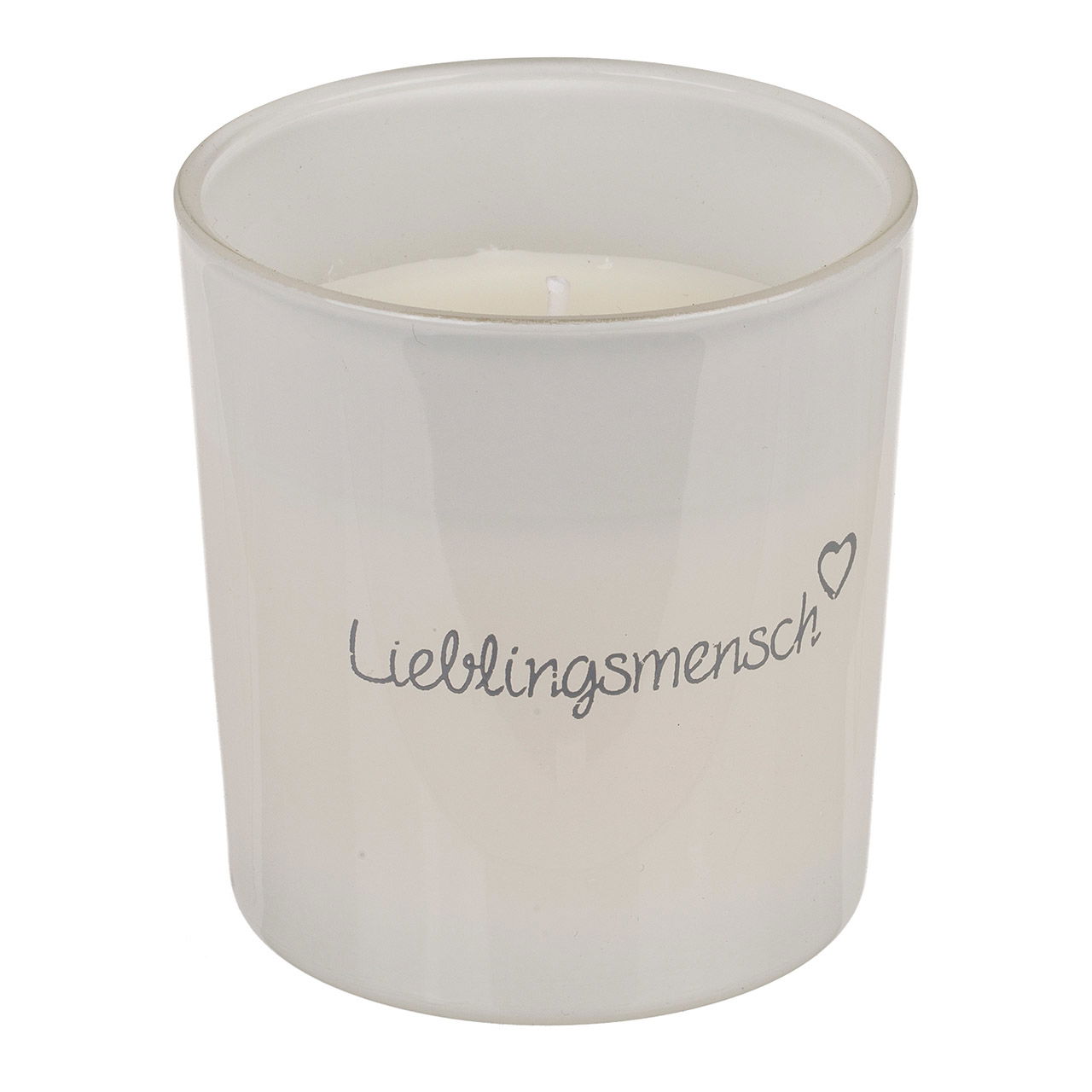 Candle in glass, favorite person white 2-fold, (W/H/D) 7x7x7cm Kerze