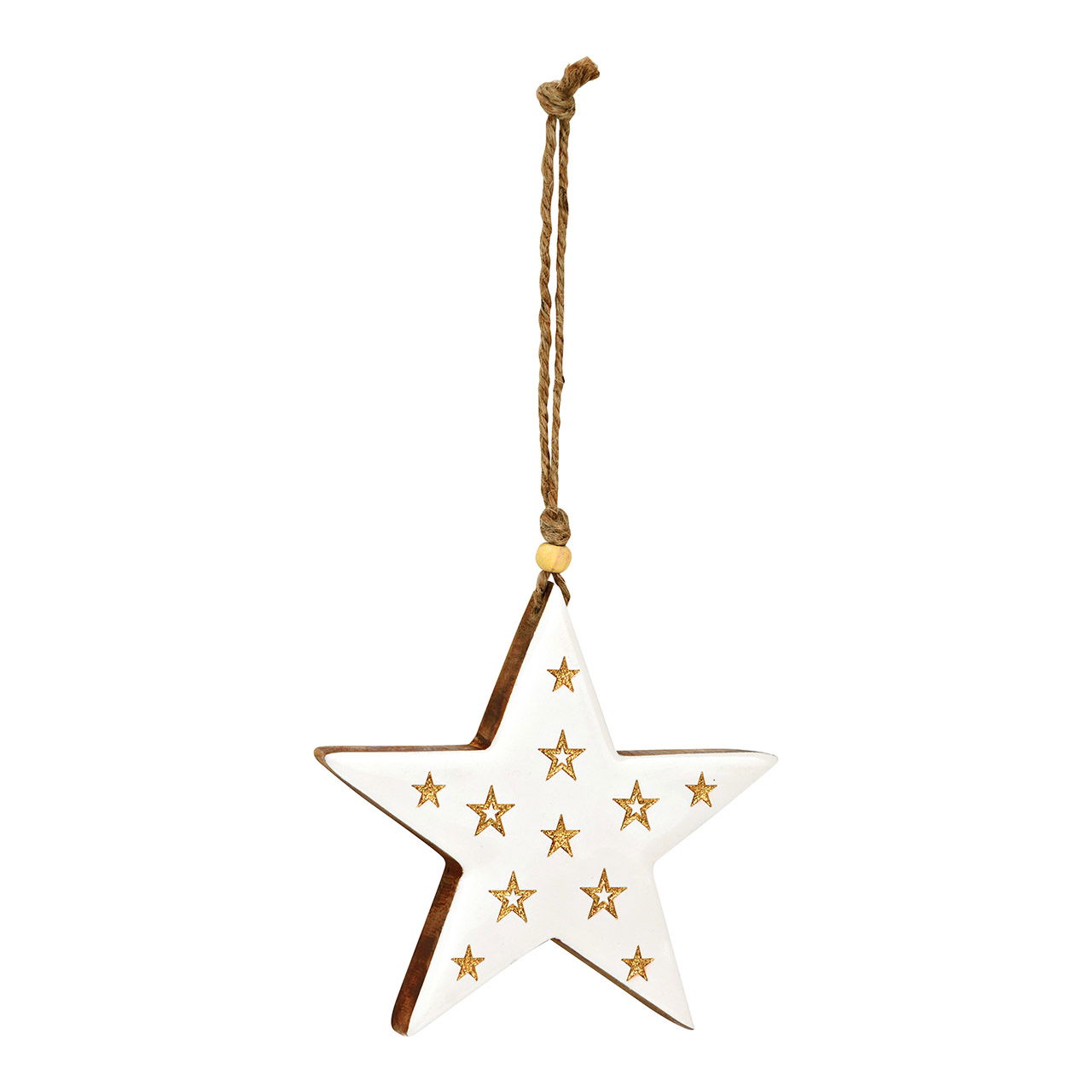 Hanger star made of mango wood white (W/H/D) 15x14x2cm