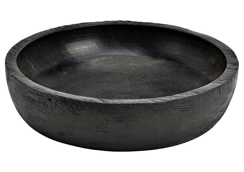 Mango wood bowl black (W/H/D) 20x5x20cm