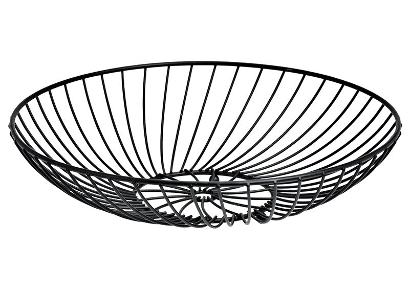 Basket metal black (W/H/D) 28x7x28cm