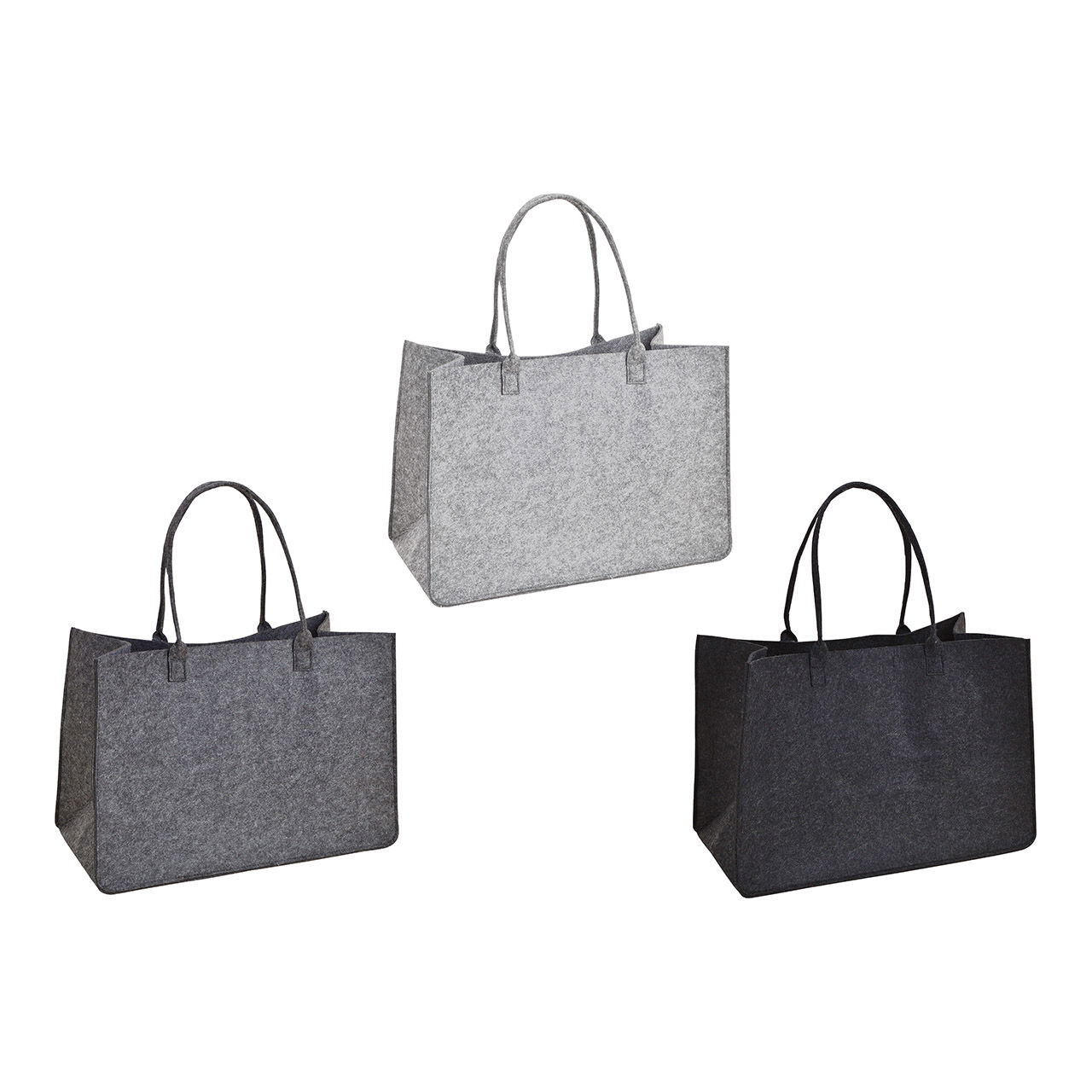 Tasche mit Henkel aus Filz Grau 3-fach, (B/H/T) 50x35x27cm Tasche mit Henkel aus Filz Grau 3-fach, (B/H/T) 50x35x27cm