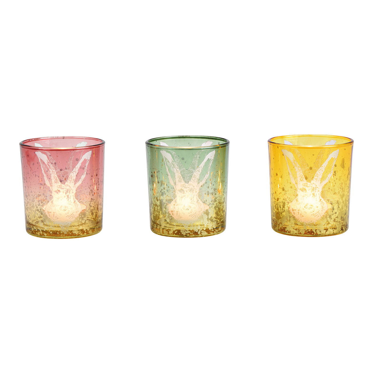 Wind light bunny decor made of glass colorful 3-fold, (W/H/D) 7x8x7cm Wind light bunny decor made of glass colorful 3-fold, (W/H/D) 7x8x7cm