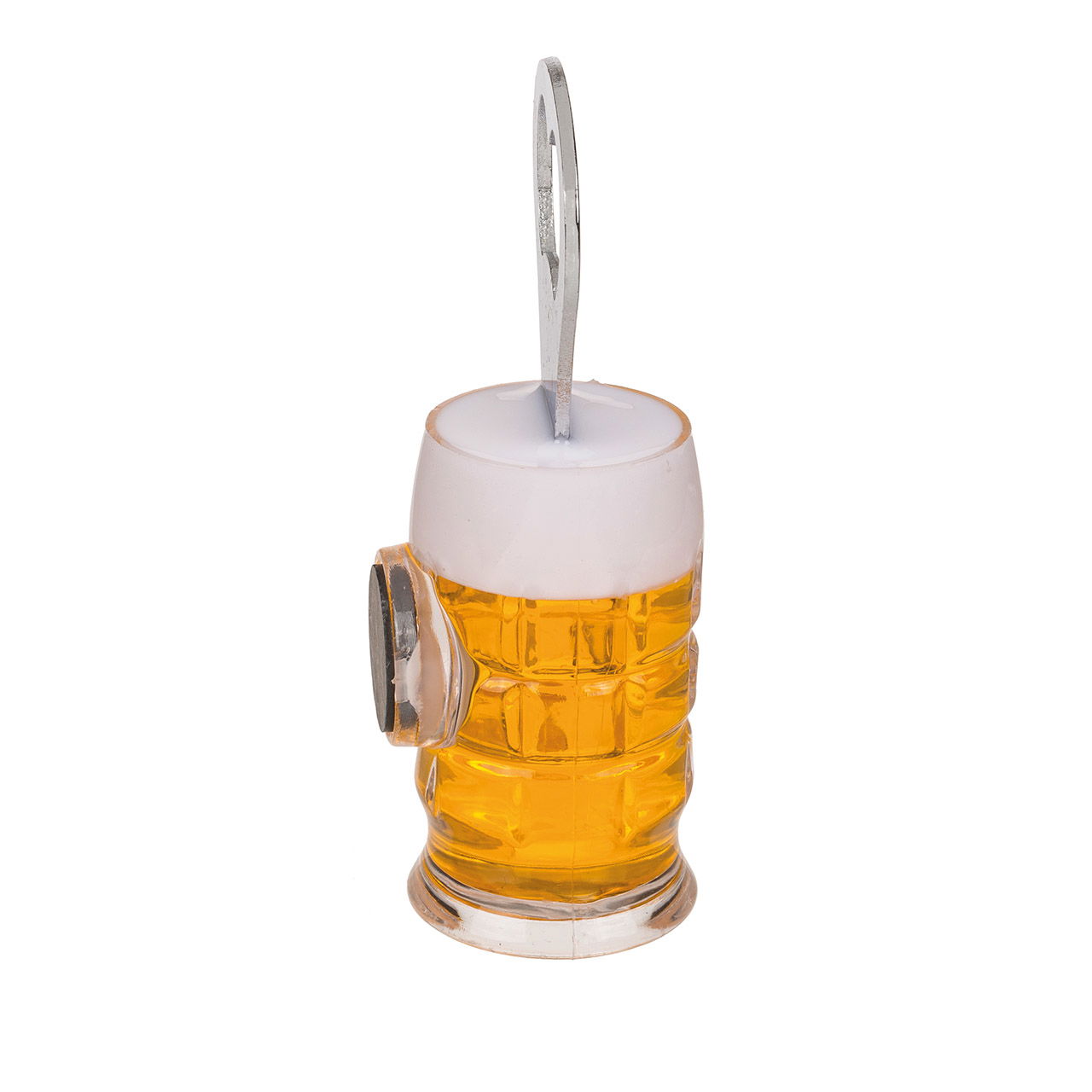 Flaschenöffner Bierglas, mit Magnet, aus Metall Gelb (B/H/T) 3x10x3cm