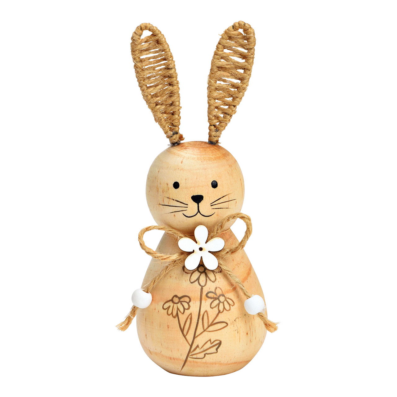 Bunny from wood natural (W/H/D) 6x15x6cm