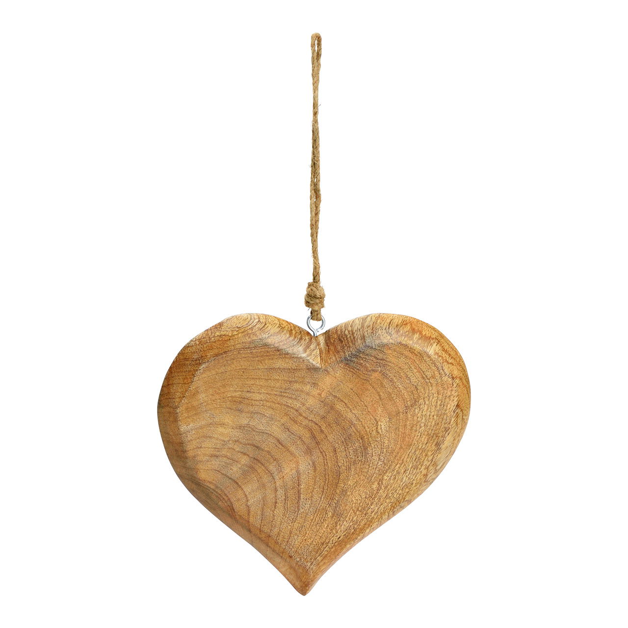 Percha de Madera de Mango Corazón Natural (A/H/D) 20x20x2cm