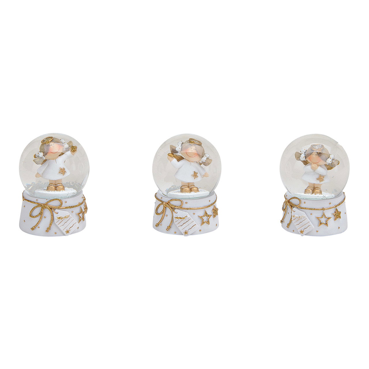 Schneekugel, Winterdeko, Engel, Weihnachtsdeko, Glitzerstern
