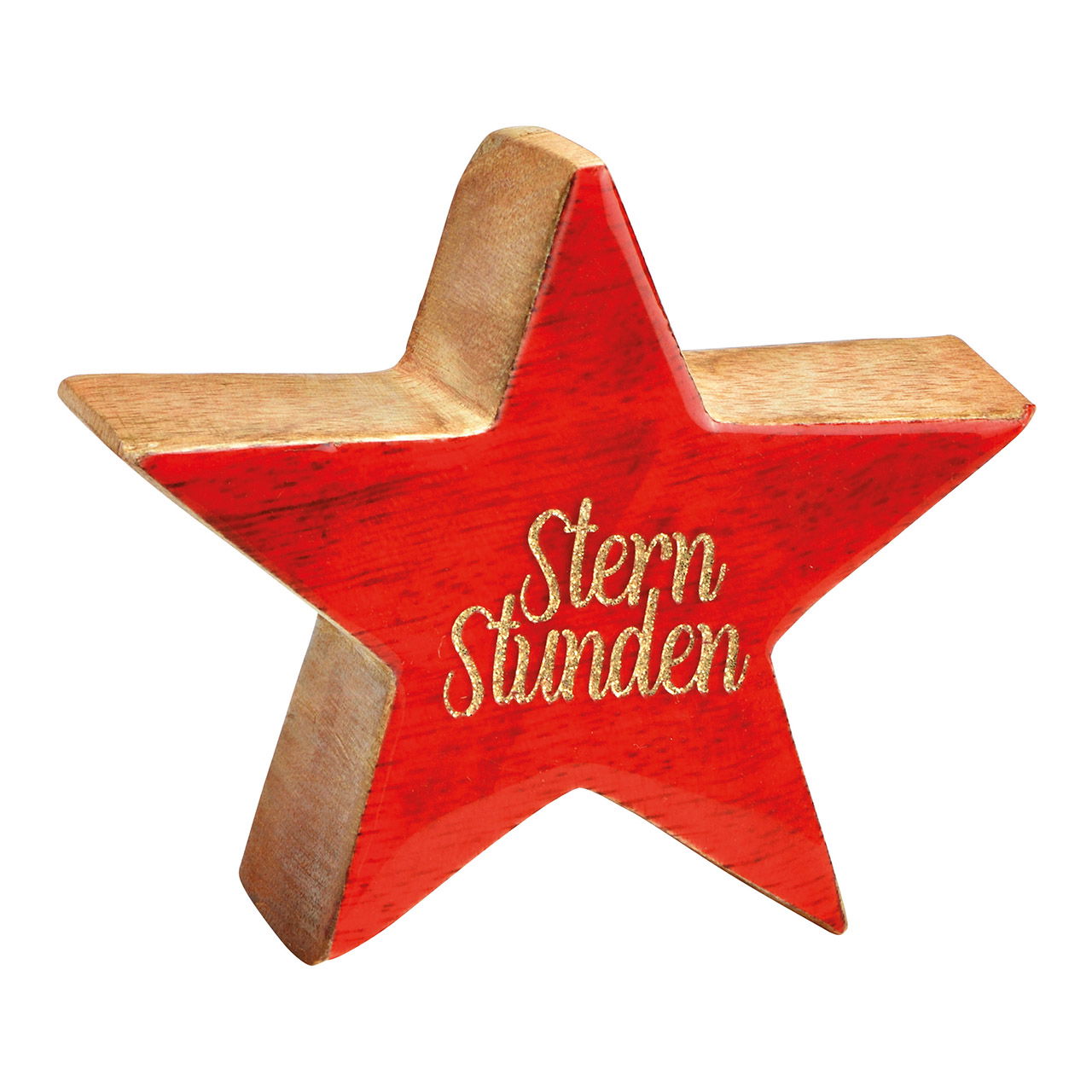 Stern, Sternstunden aus Mangoholz rot (B/H/T) 9x10x4cm