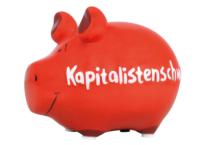 Sparschwein, Geldsparer, Sparschweinfigur, Sparschwein aus Kunststoff, rot
