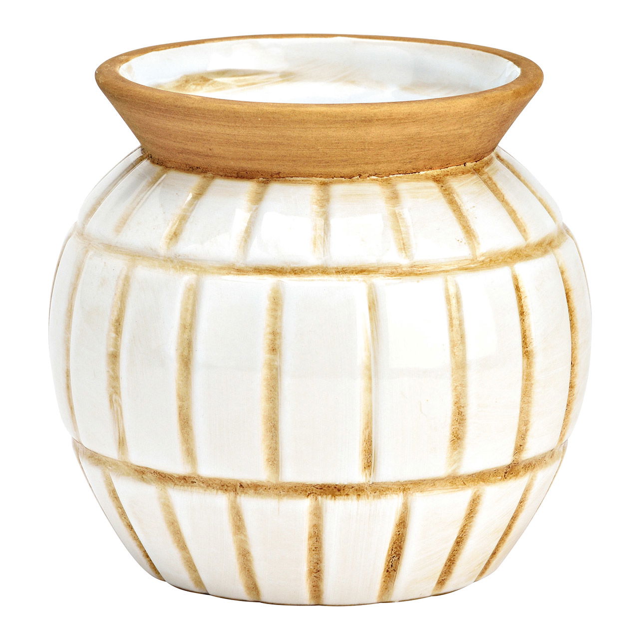Vase for dried flowers made of white ceramic (W/H/D) 14x13x14cm