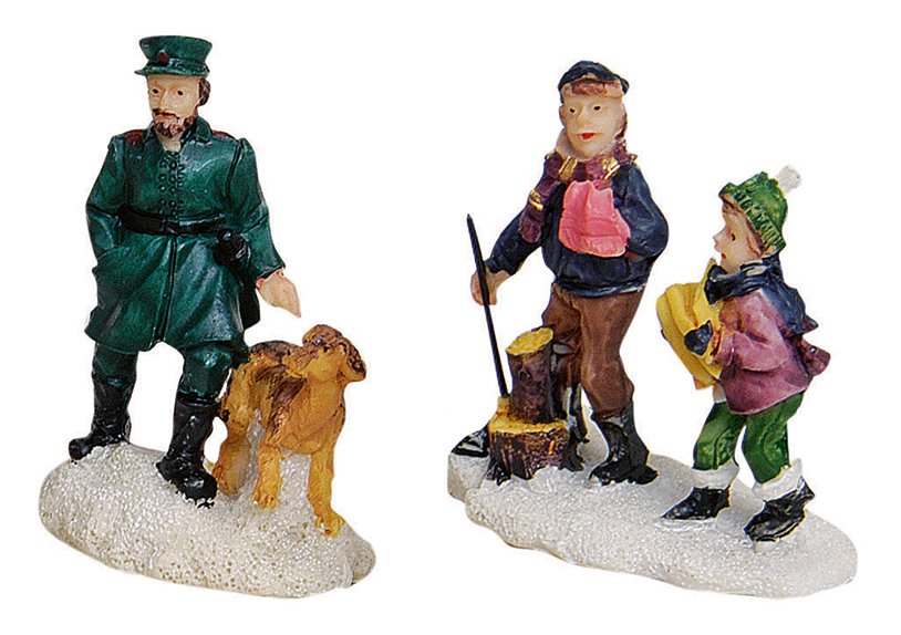 Miniatur-Weihnachtsfiguren aus Poly, 6-fach sortiert, 5-7 cm