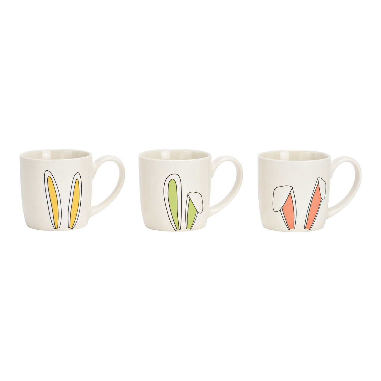 Porcelain mug rabbit, 3-fold, colorful (W/H/D) 12x8x8cm 270ml