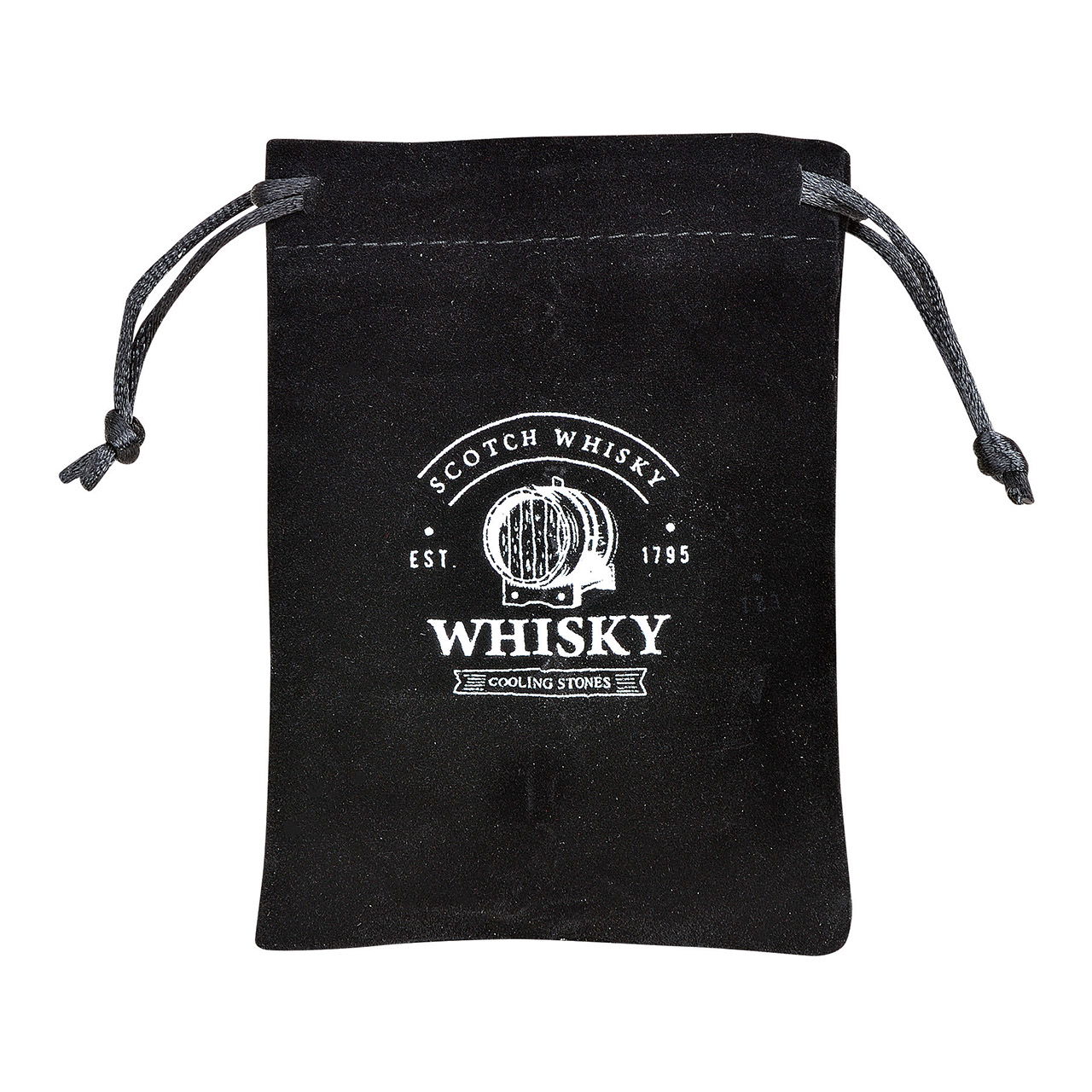 Whisky set de glaçons en acier inoxydable, 2,7cm, 6 cubes avec 2 verres 9x8x9cm, 300ml, incl. pince + sac en velours, dans boîte en bois 23,9x10x21,7cm