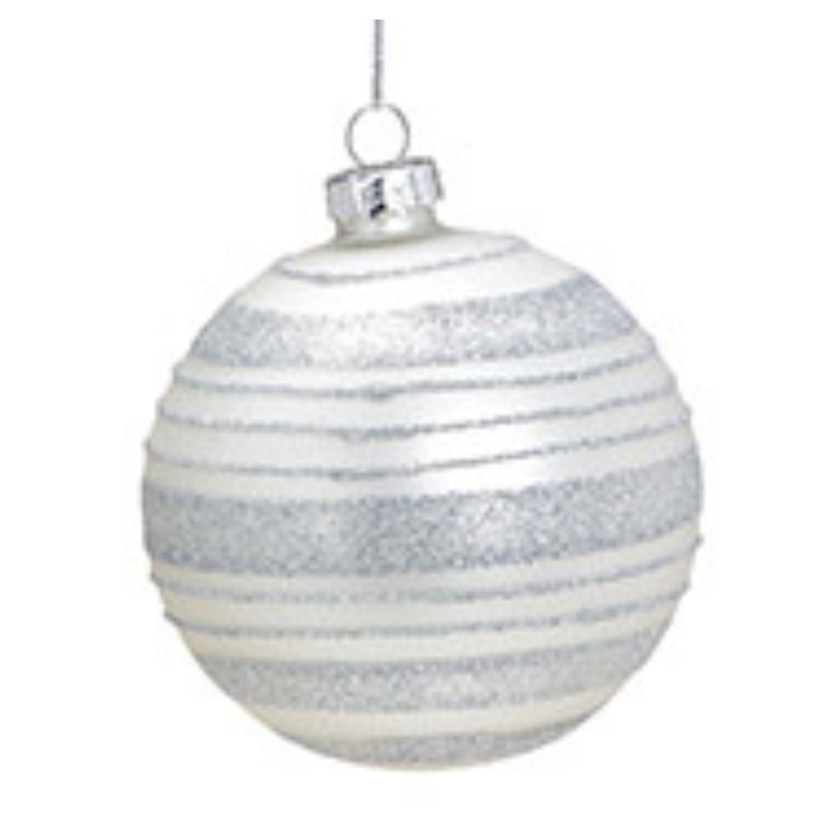 Weihnachtskugel aus Glas, 4-fach, Weiß/Silber Ø8cm Zubehör, Munition, Granate, Waffe