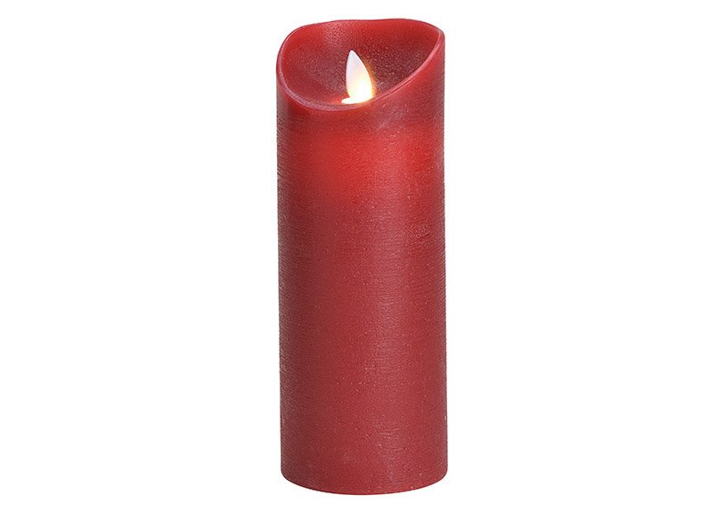Candle led, flickering light, with timer made of wax bordeaux (w / h / d) 7.5x20x7.5cm