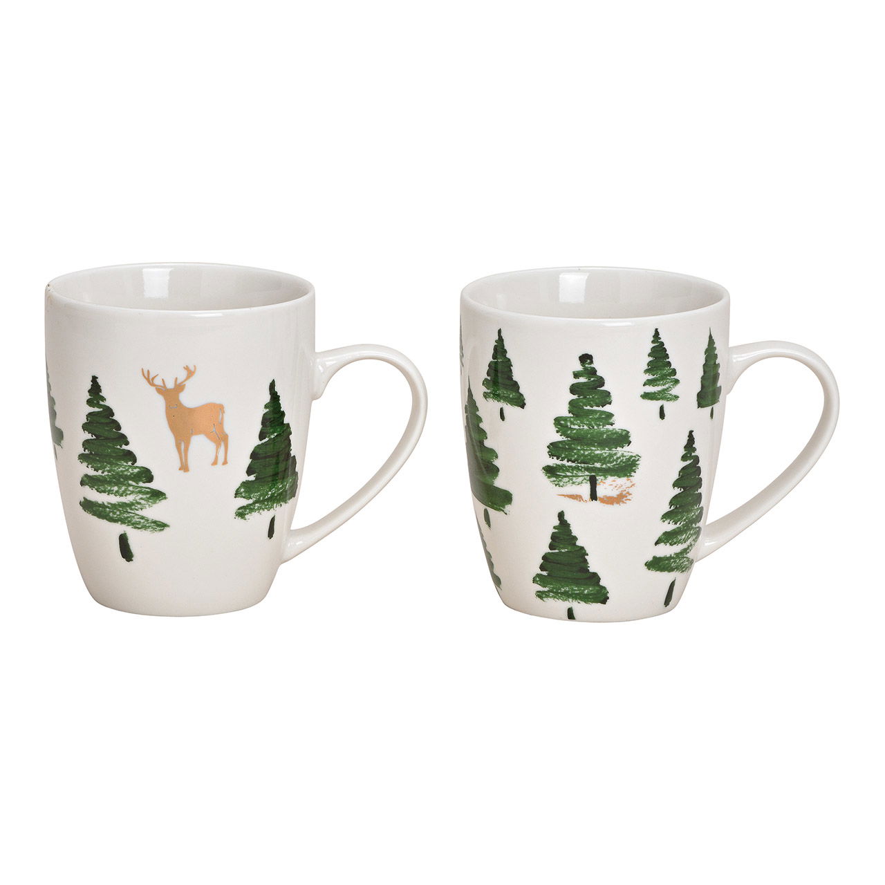 Mug Christmas motif, Christmas tree moose made of porcelain white, gold 2-fold, (W/H/D) 12x10x8cm 300ml Mug Christmas motif, Christmas tree moose made of porcelain white, gold 2-fold, (W/H/D) 12x10x8cm 300ml