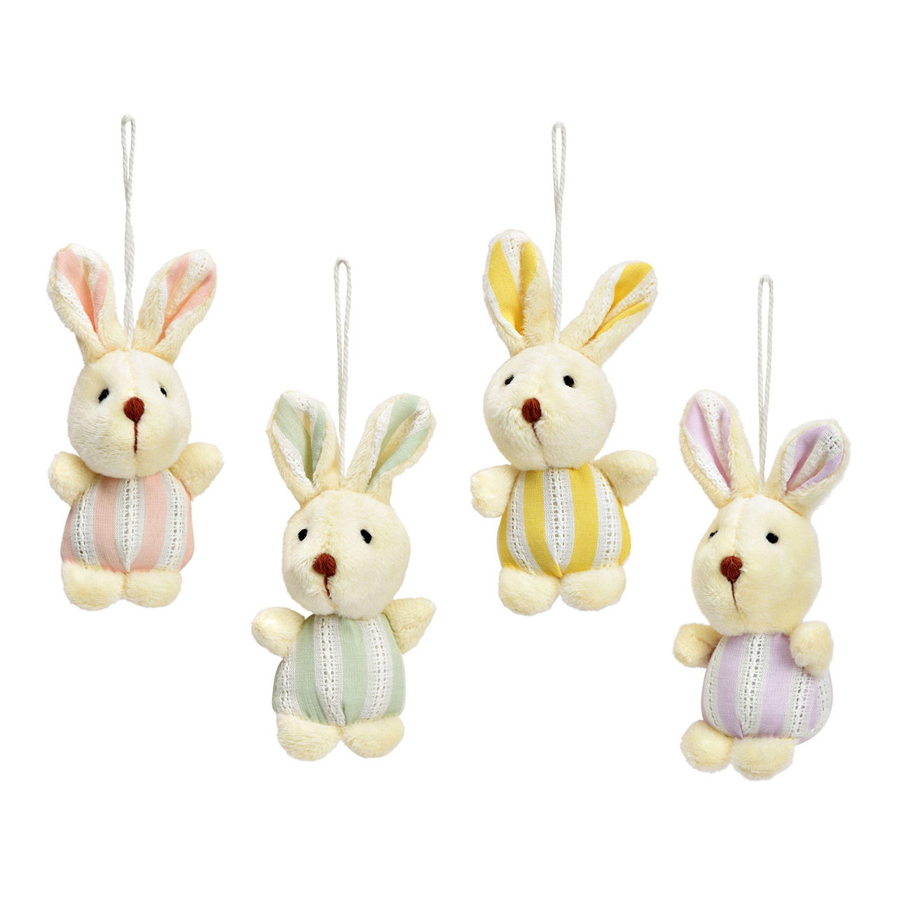 Hänger Hase aus Polyester, 4-fach, Weiß (B/H/T) 5x10x4cm Plüsch, Spielzeug