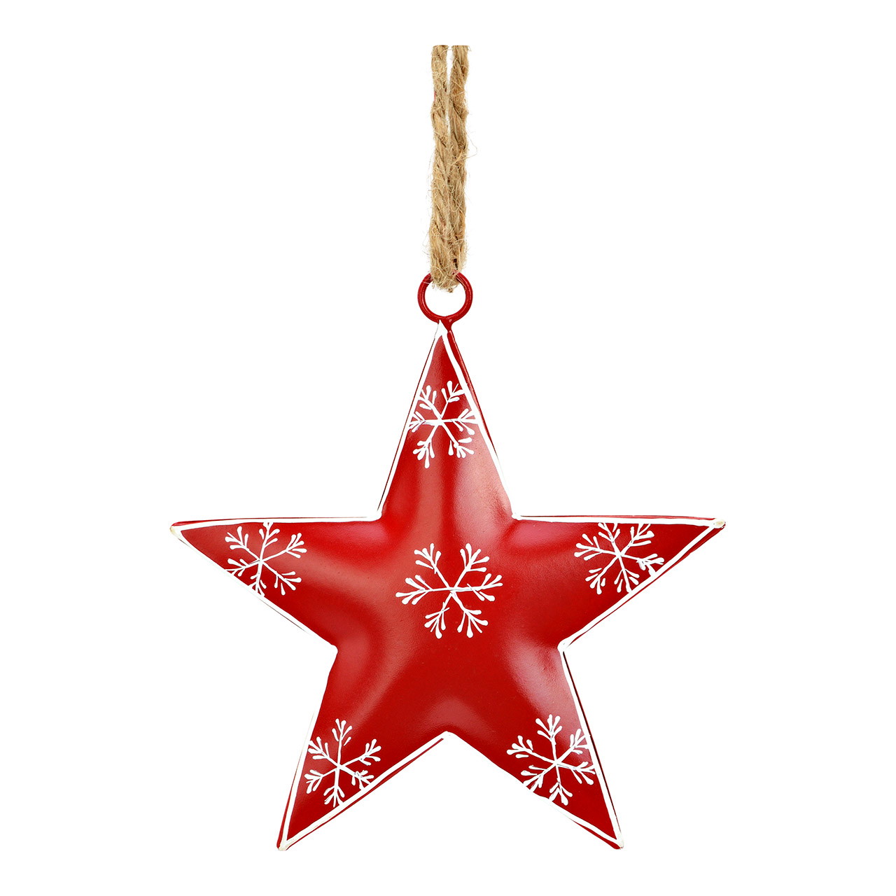 Weihnachtshänger Stern aus Metall, Rot (B/H/T) 11x11x1cm