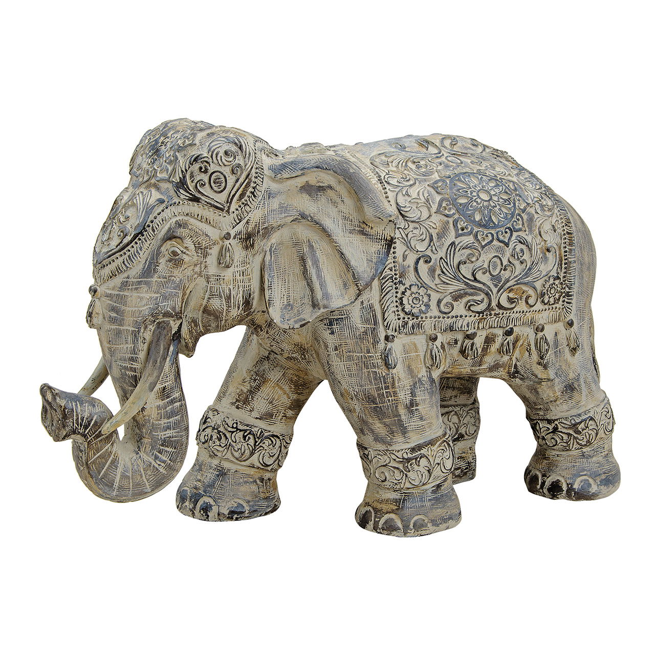 Elefant in grau aus Poly, B50 x T22 x H34 cm Tier, Elefant, Säugetier, Tierwelt, Kunst