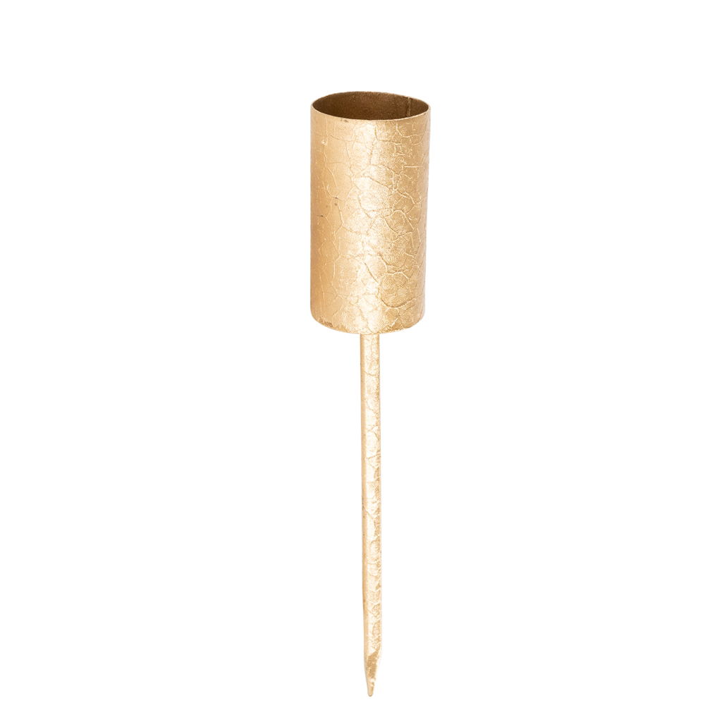 Portacandele a bastoncino, metallo, 3x6x19cm , 1 pz, oro