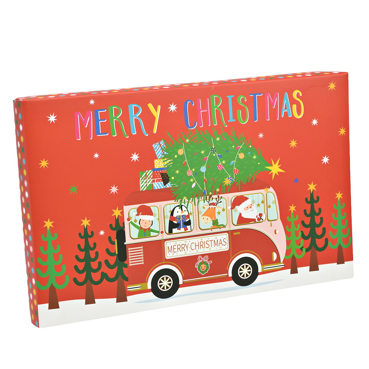 Winterszene Dorf Adventskalender aus Papier/Pappe Bunt (B/H/T) 54x34x5.5cm Essen, Süßigkeiten