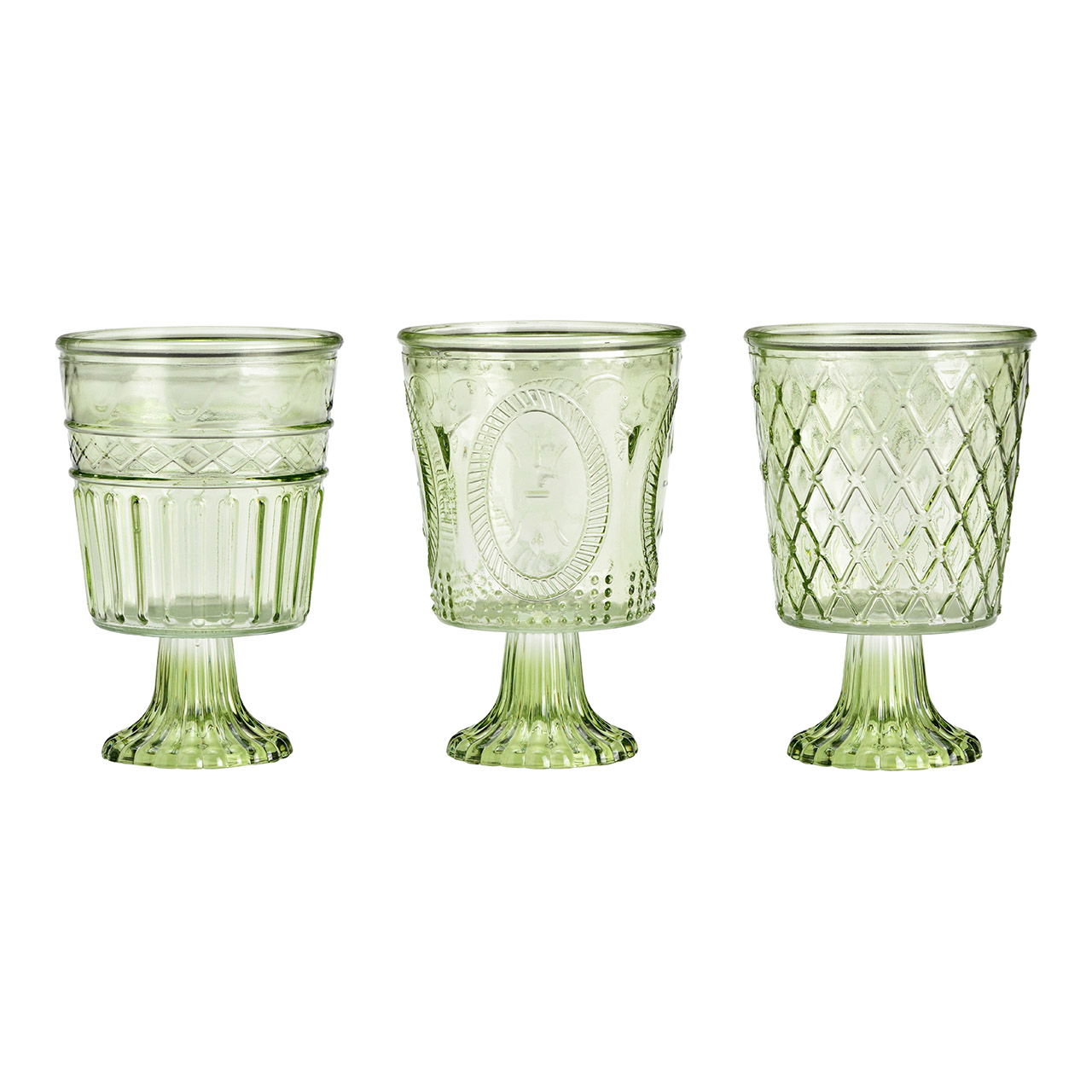 Windlicht aus Glas, 3-fach, Grün (B/H/T) 12x17x12cm Windlicht aus Glas, 3-fach, Grün (B/H/T) 12x17x12cm