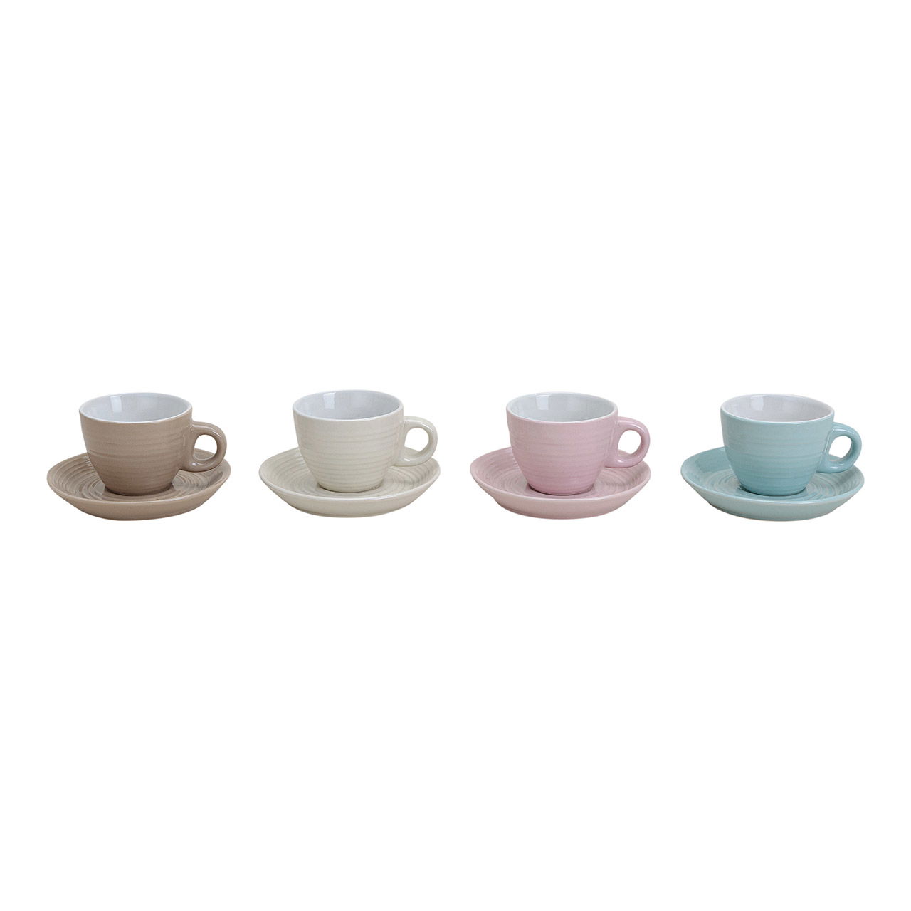 Taza espresso con plato, porcelana lisa, 4 colores surtidos, 5 cm 50ml